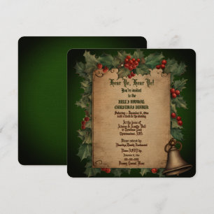 Vieux Noël Vintage Invitation au dîner de Noël