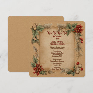 Vieux Noël Vintage Invitation au dîner de Noël