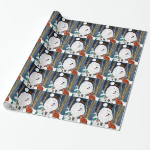 Vieux papier anglais d'emballage cadeau de chien