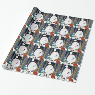 Vieux papier anglais d'emballage cadeau de chien
