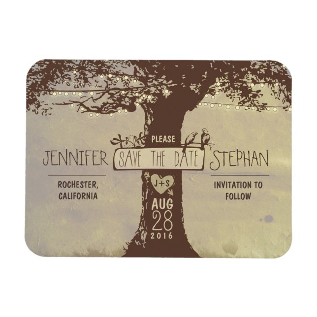 Vieux phares à cordes Magnet Réservez la date (Horizontal)