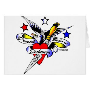 Vieux poignard et coeur d'Eagle de tatouage de