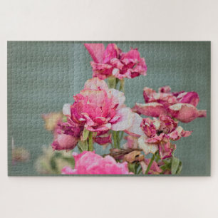 Vieux puzzle de rose rose