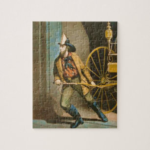 Vieux puzzle victorien vintage du sapeur-pompier 2