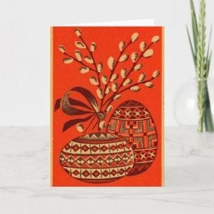 Vieux Rouge et Or Russe Vintage Pâques Carte posta