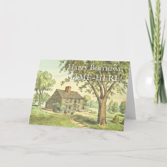 Vieux, Rustique Accueil Vintage Look Carte d'anniv (Devant)