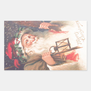 Vieux Saint Nicolas avec Sticker Vintage lanterne