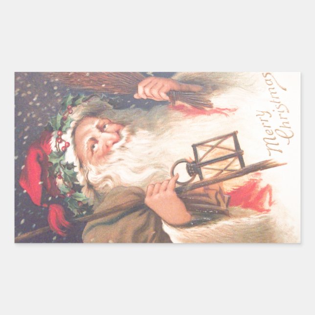 Vieux Saint Nicolas avec Sticker Vintage lanterne (Devant)