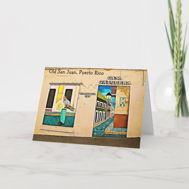 Vieux San Juan, carte de Noël Porto Rico (Devant)