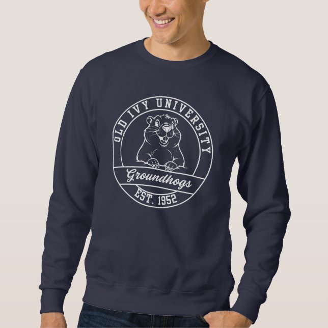 Vieux Sweatshirt Navy Ivy Groundhog (Devant)