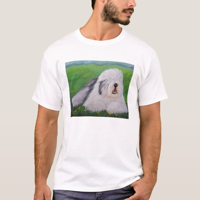 Vieux T-shirt anglais de chien de berger par (Devant)