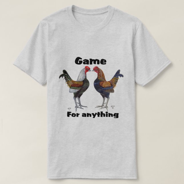 Vieux T-shirt anglais de coq nain de jeu (Design devant)