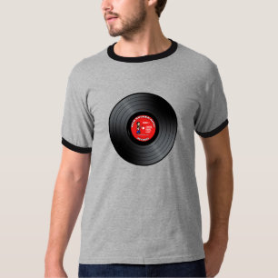 Vieux T-shirt de disque vinyle de type de