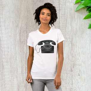 Vieux T-shirt femme téléphone noir