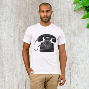 Vieux T-shirt Homme Téléphone Noir