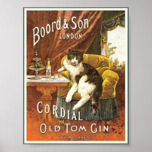 Vieux Tom Gin Poster vintage