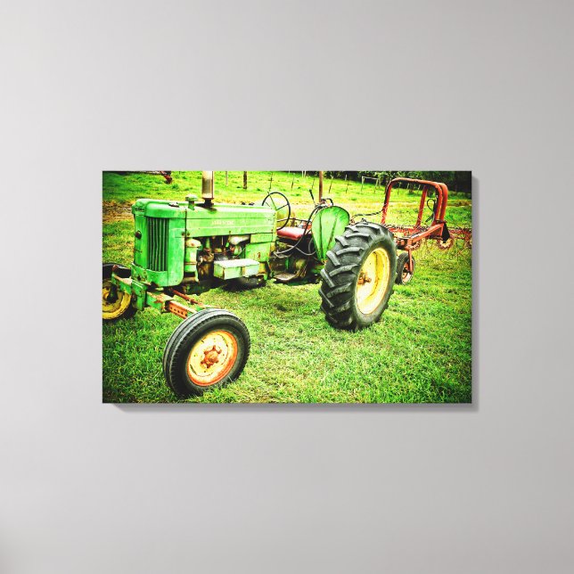 vieux tracteur agricole sur toile (Recto)
