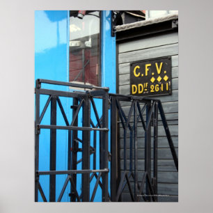 Vieux Train à vapeur Le Mastrou Bleu Poster