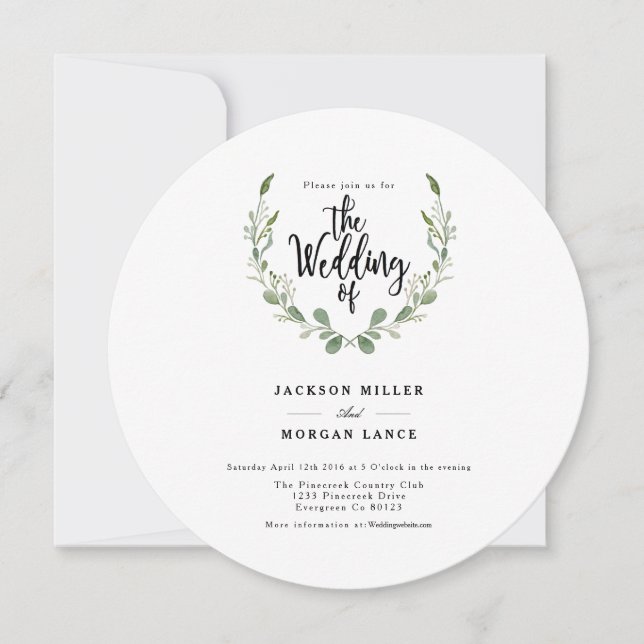 Vigne de verdure rustique | Invitation de mariage  (Devant)