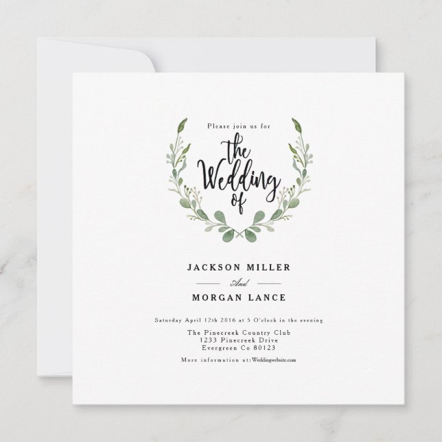 Vigne de verdure rustique | Invitation de mariage  (Devant)
