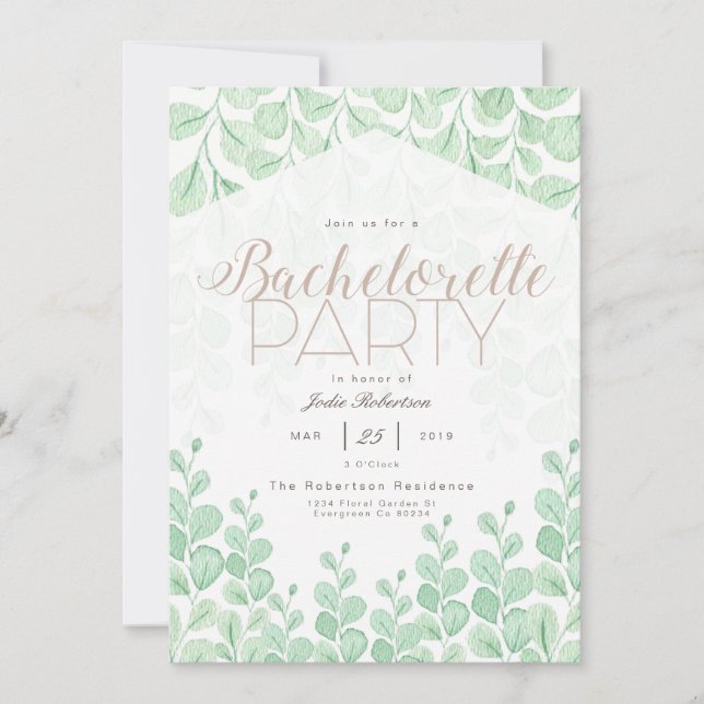 Vignes du jardin | Bachelorette Party Invitation (Devant)