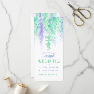 Vignes mariages en cascade programme vert aquarell