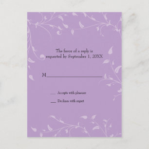 Vignes molles épousant la carte postale de réponse