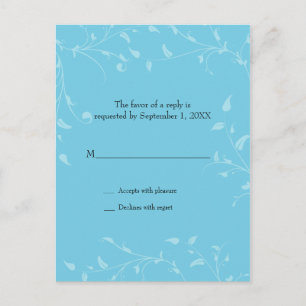 Vignes molles épousant la carte postale de réponse