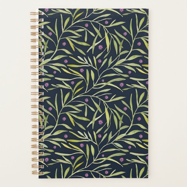 Vignes vertes sereines et feuillues avec fleurs ro (Devant)