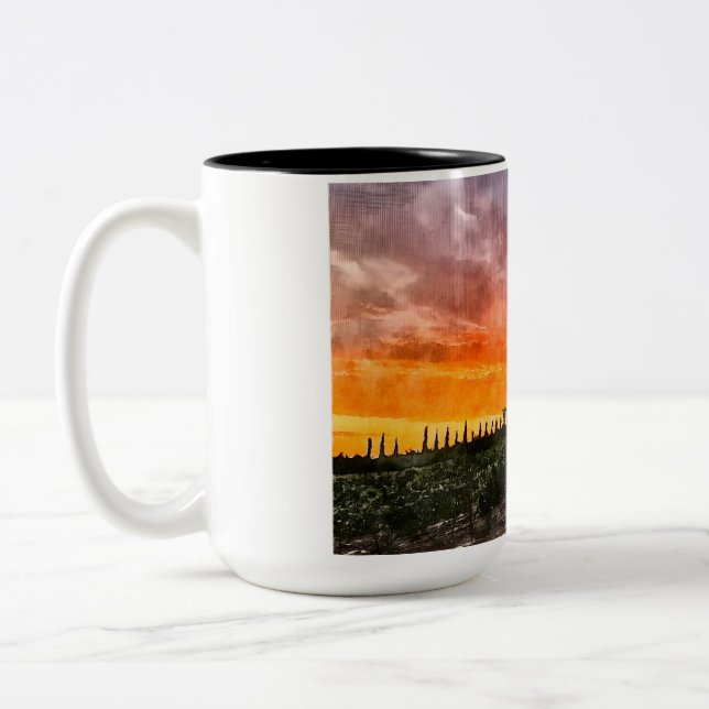 Vignoble au Mug de coucher de soleil (Gauche)