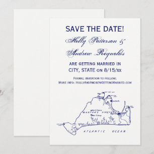 Vignoble de Martha Carte Vintage no 1 Marine Blue