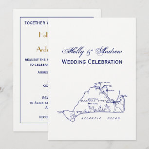 Vignoble de Martha Carte Vintage no 1 Marine Blue