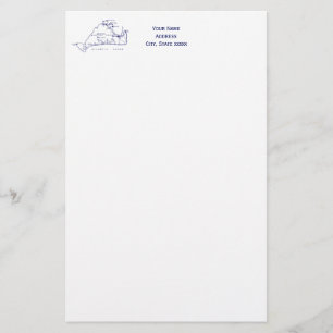 Vignoble de Martha Carte Vintage no 1 Marine Blue