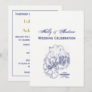Vignoble de Martha Carte Vintage no 1 Navy Blue In