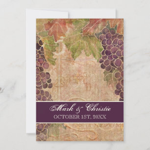 Vignoble de raisin vieilli Faire-part de mariage
