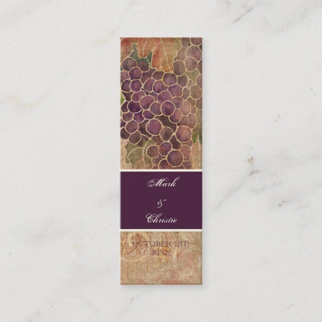 Vignoble de raisin vieilli Faire-part de mariage (Devant)