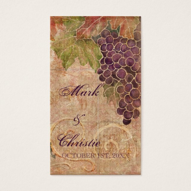 Vignoble de raisin vieilli Mariage Favoriser Carte (Devant)