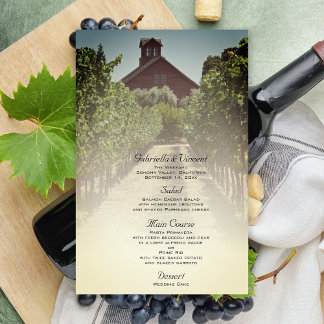 Vignoble et Rustique Rouge Barne Mariage Menu