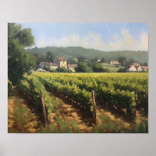 Vignoble français Paysage Art Imprimer Poster (Devant)