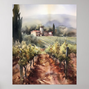 Vignoble français Paysage Art Imprimer Poster