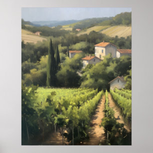 Vignoble français Paysage Art Imprimer Poster
