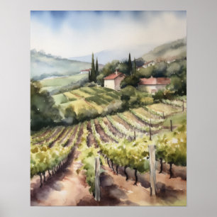 Vignoble français Paysage Art Imprimer Poster