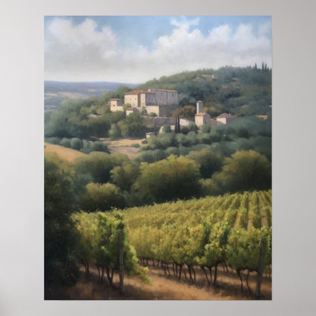 Vignoble français Paysage Art Imprimer Poster (Devant)