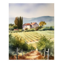 Vignoble français Paysage Art Imprimer Poster