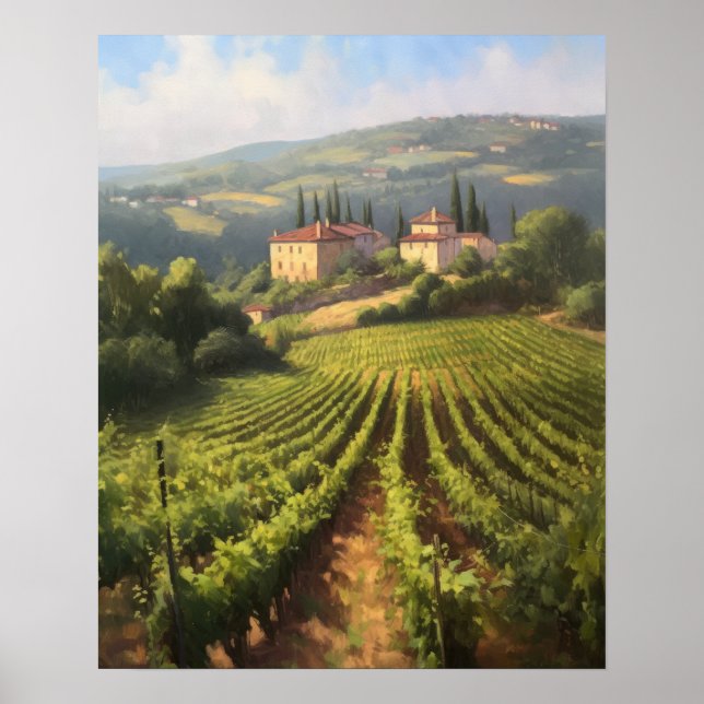 Vignoble français Paysage Art Imprimer Poster (Devant)