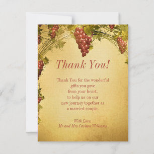 Vignoble Mariage Carte de remerciements plat
