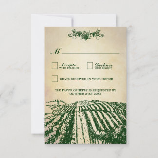 Vignoble toscan vintage Mariage RSVP Cartes