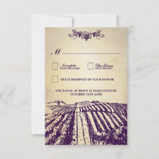 Vignoble Vintage toscan Mariage RSVP Cartes