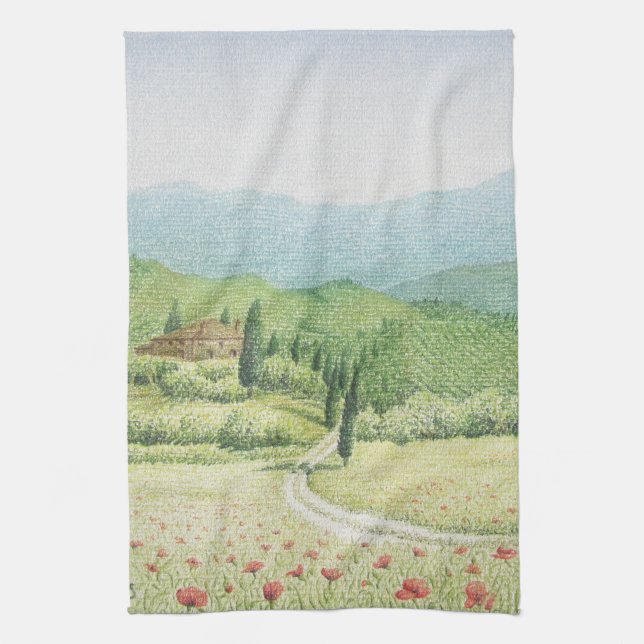 Vignobles toscans, Italie en serviette de thé en (Vertical)