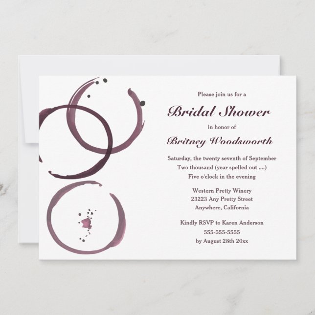 Vignobles Vignoble Douche nuptiale Invitations (Devant)